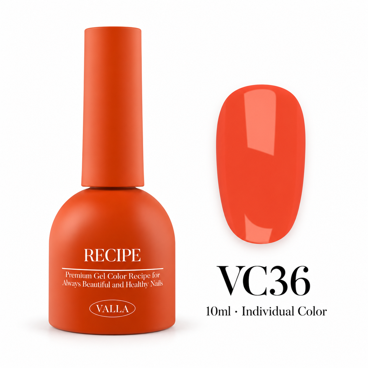 VALLA VC36 bottle and color swatch — 10ml individual color