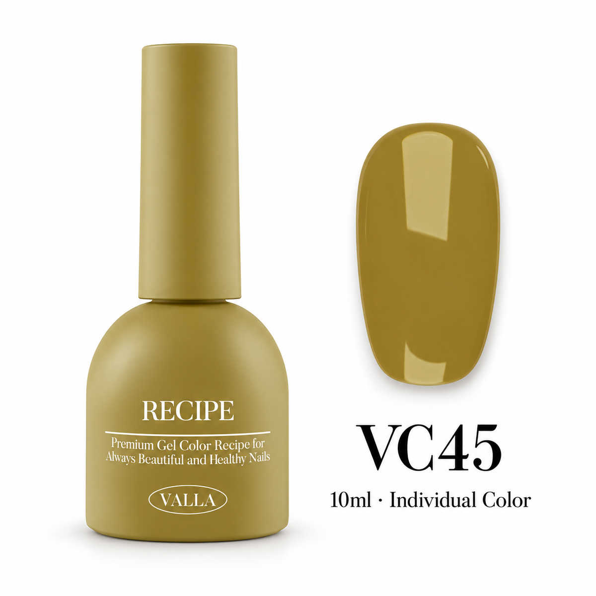 VALLA VC45 bottle and color swatch — 10ml individual color