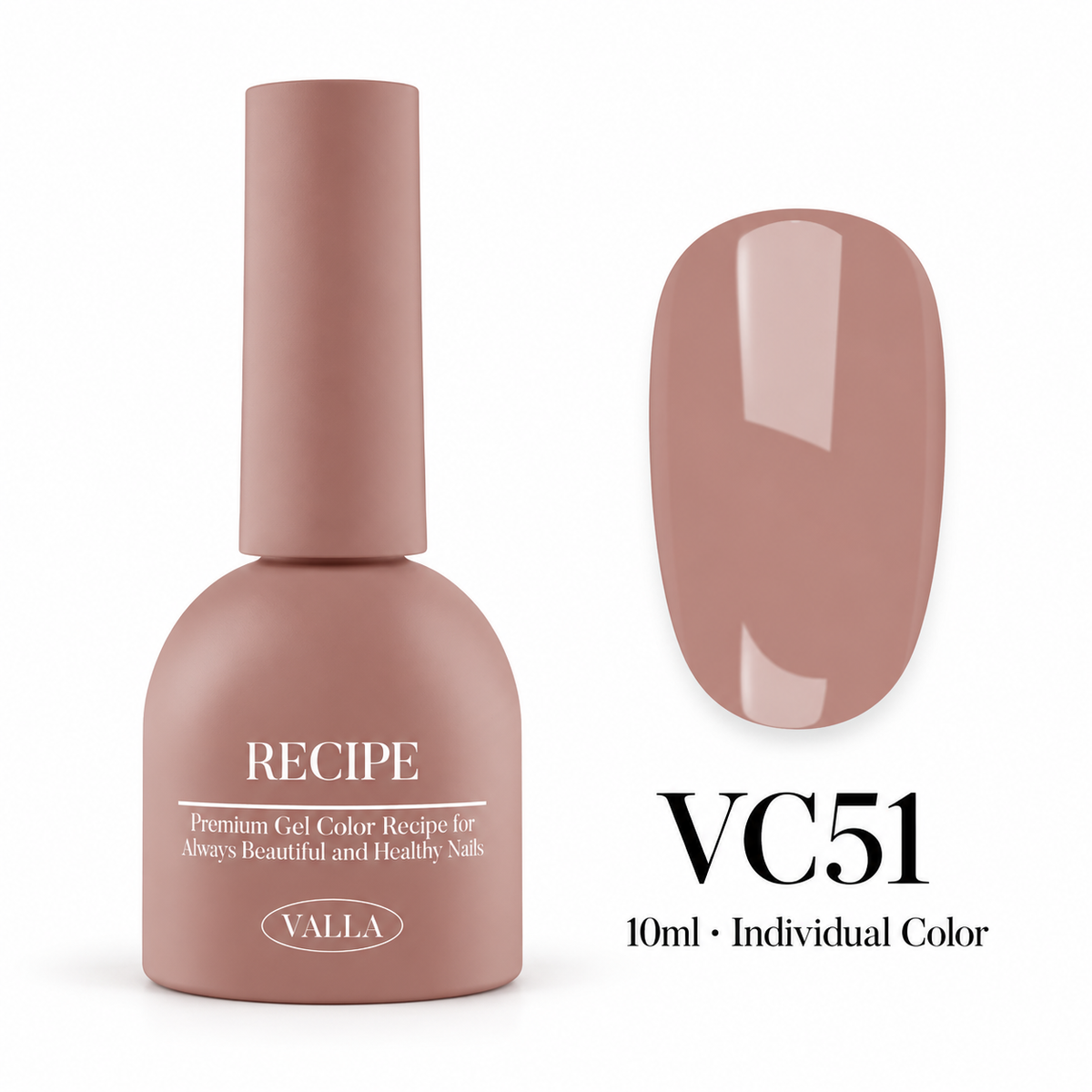 VALLA VC51 bottle and color swatch — 10ml individual color