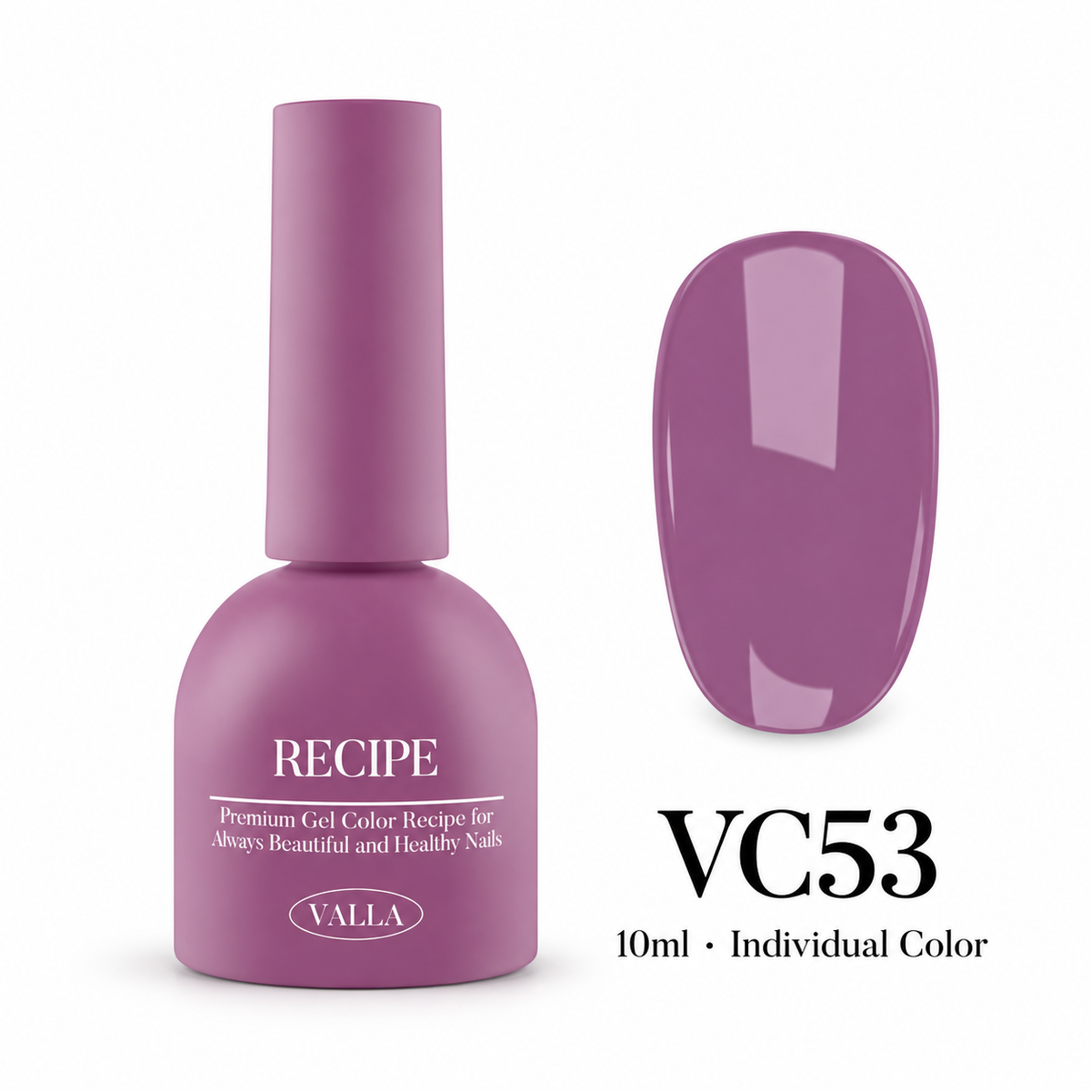 VALLA VC53 bottle and color swatch — 10ml individual color
