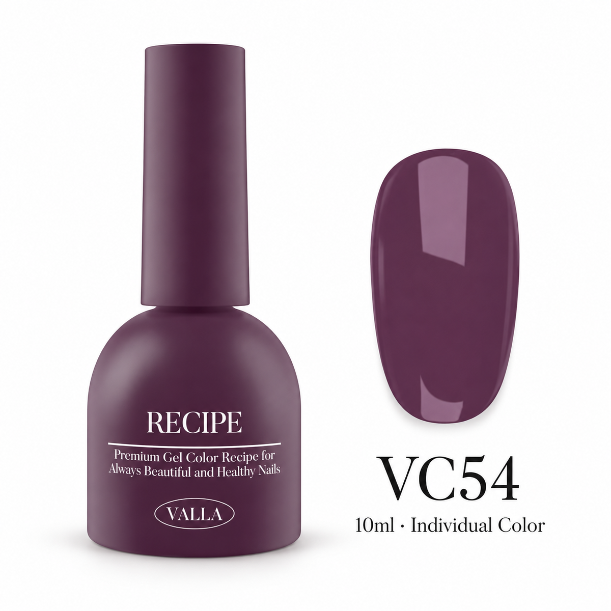 VALLA VC54 bottle and color swatch — 10ml individual color