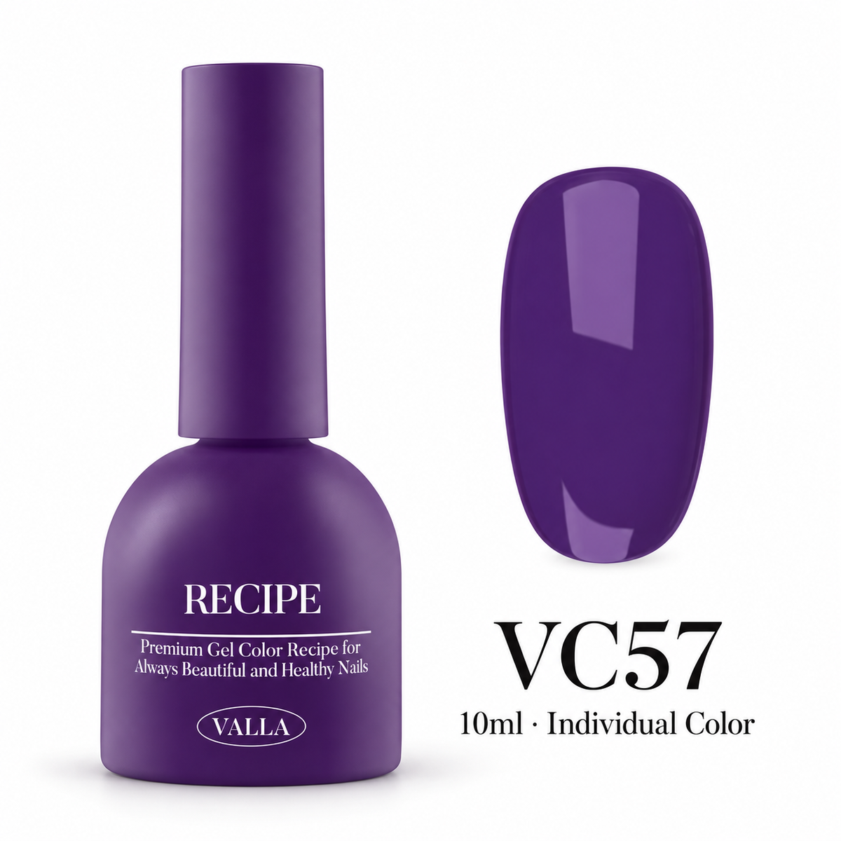 VALLA VC57 bottle and color swatch — 10ml individual color