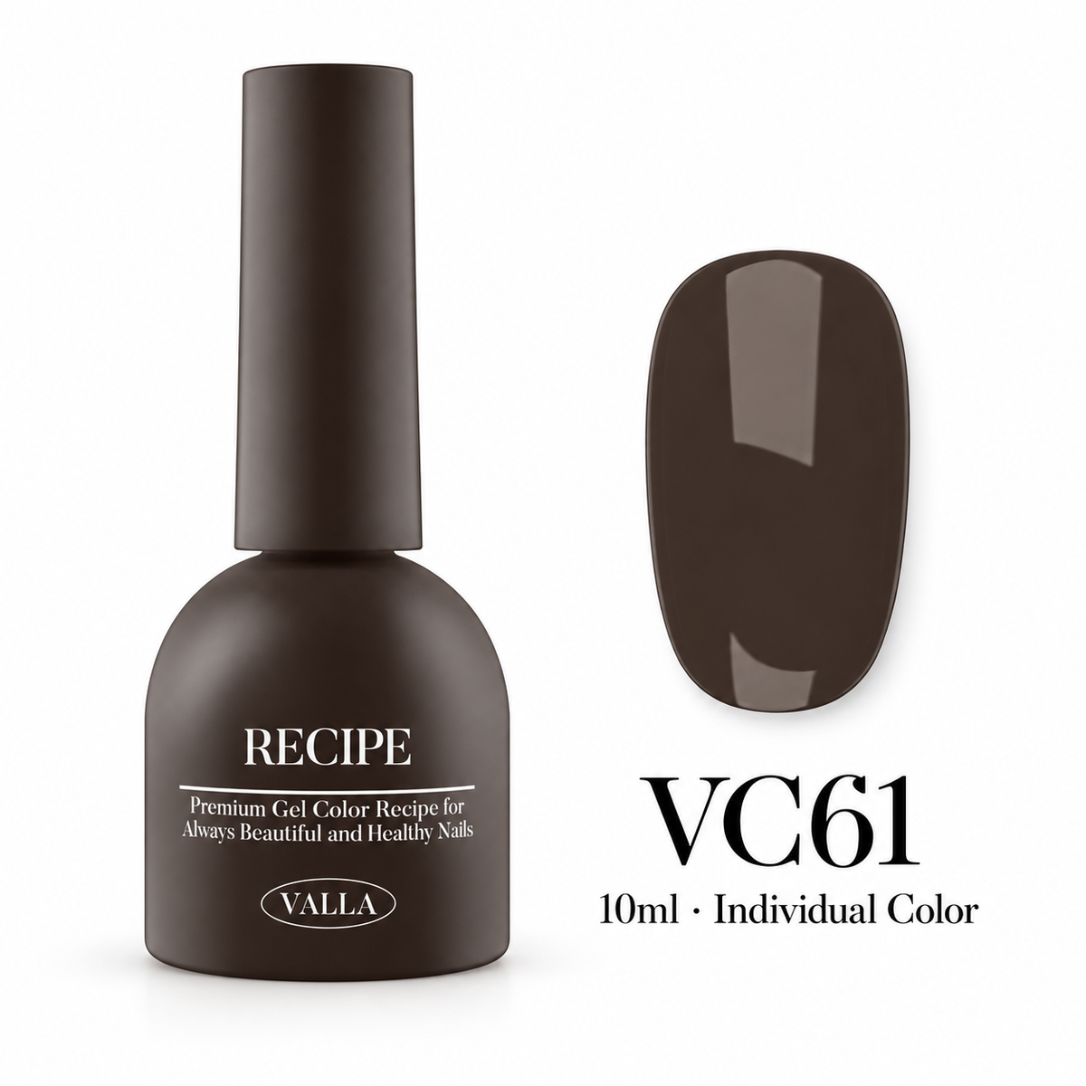 VALLA VC61 bottle and color swatch — 10ml individual color