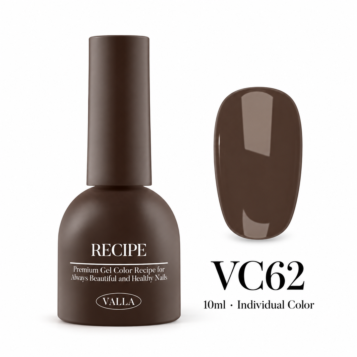 VALLA VC62 bottle and color swatch — 10ml individual color
