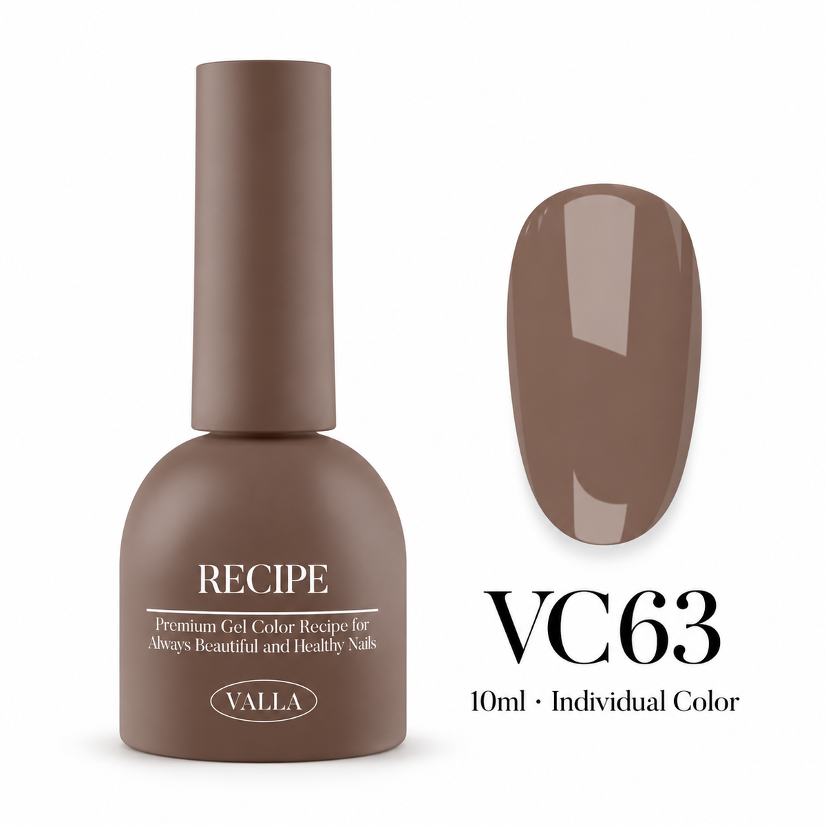 VALLA VC63 bottle and color swatch — 10ml individual color