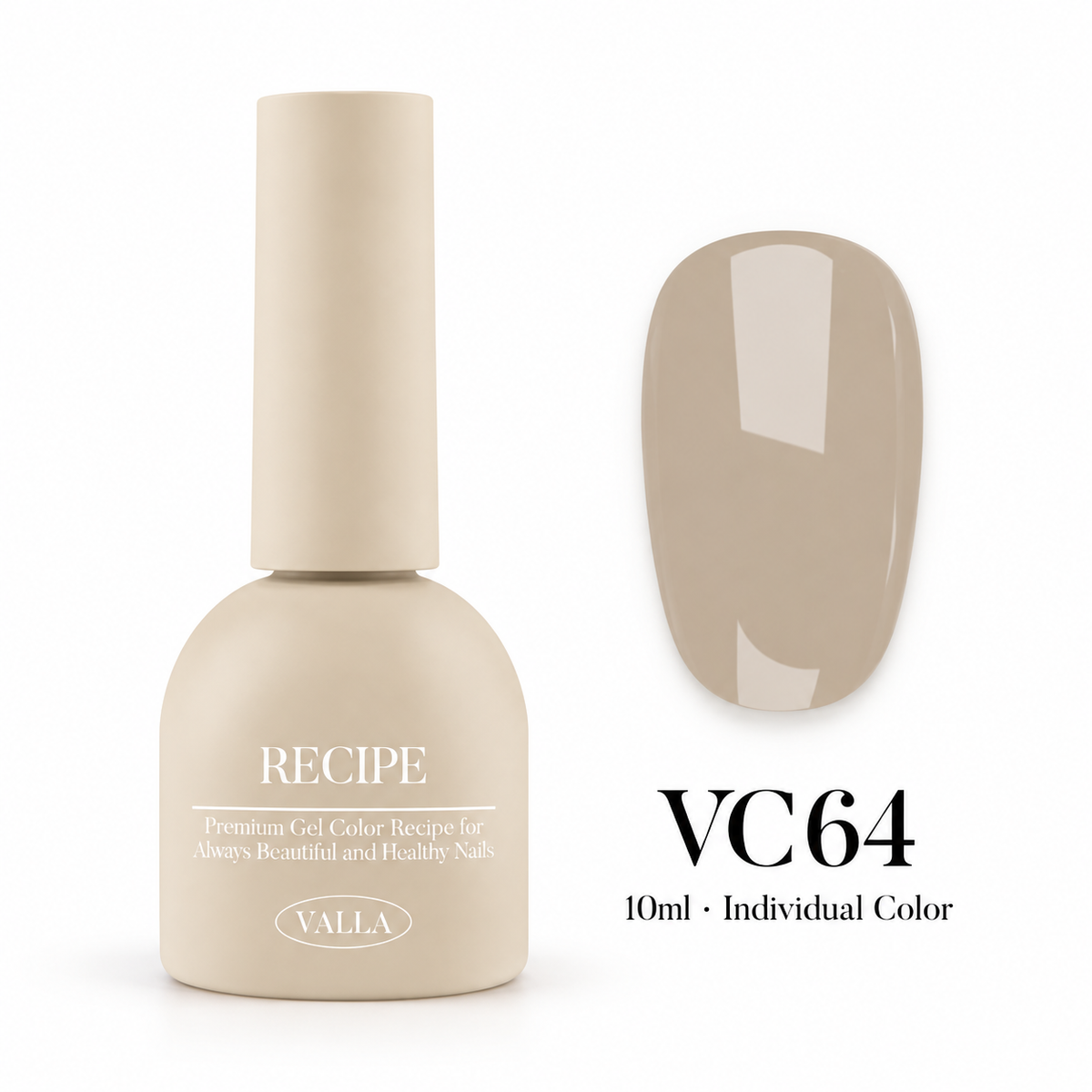 VALLA VC64 bottle and color swatch — 10ml individual color