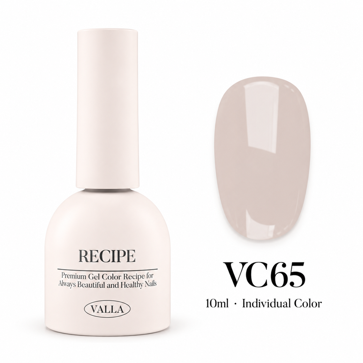 VALLA VC65 bottle and color swatch — 10ml individual color