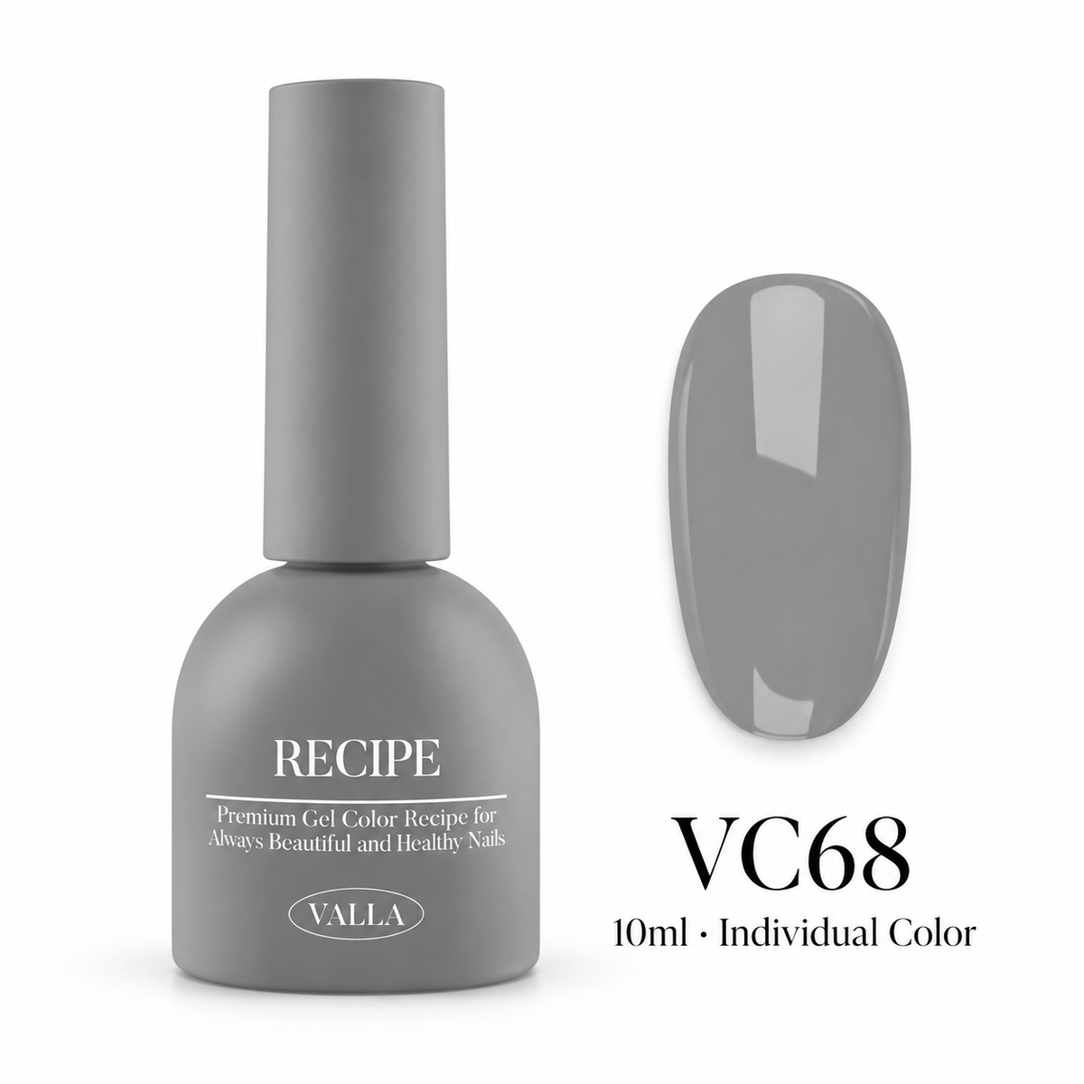 VALLA VC68 bottle and color swatch — 10ml individual color