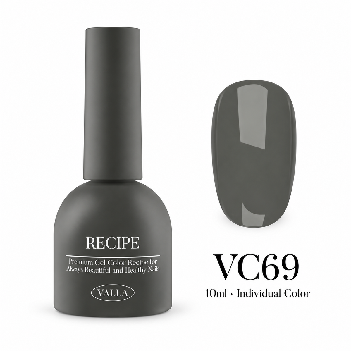 VALLA VC69 bottle and color swatch — 10ml individual color
