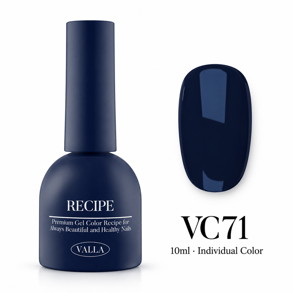VALLA VC71 bottle and color swatch — 10ml individual color