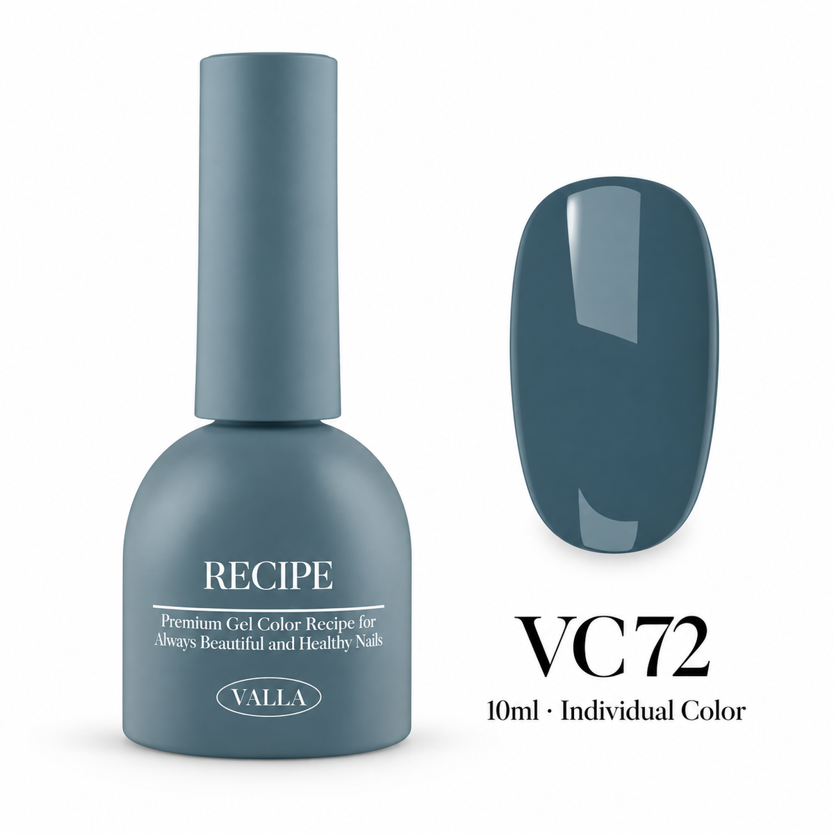 VALLA VC72 bottle and color swatch — 10ml individual color