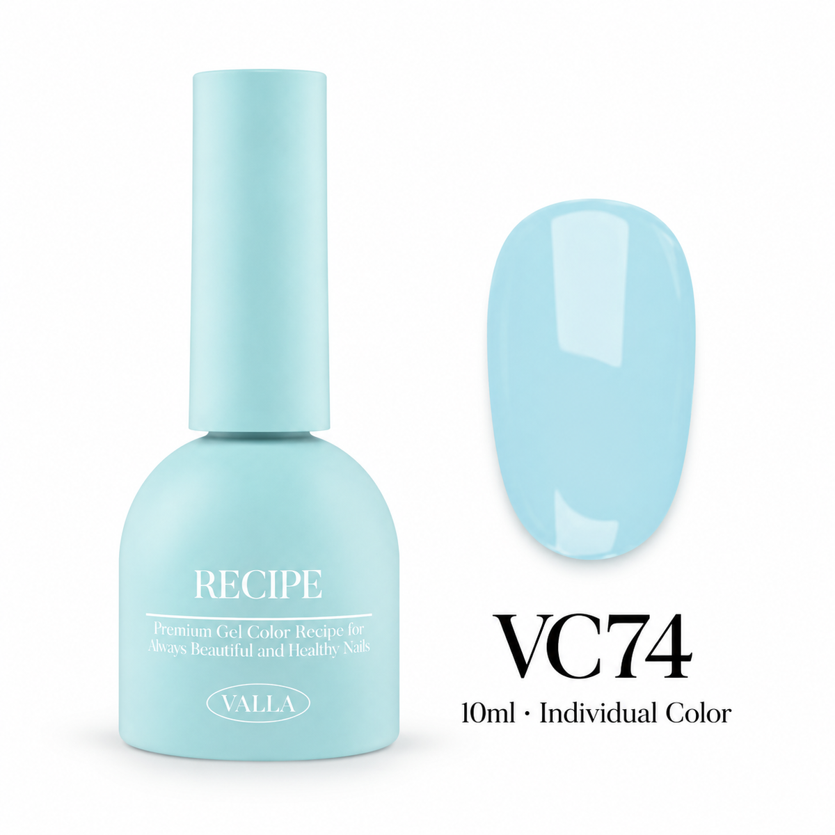 VALLA VC74 bottle and color swatch — 10ml individual color