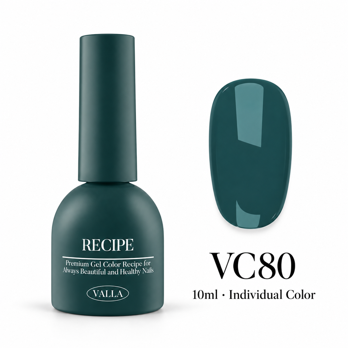 VALLA VC80 bottle and color swatch — 10ml individual color