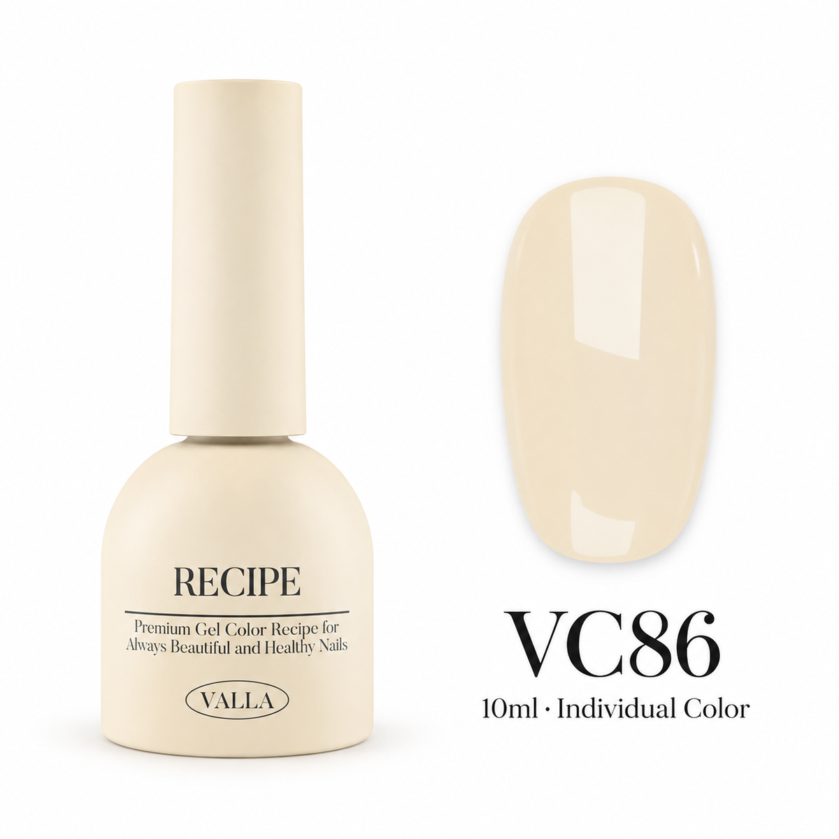 VALLA VC86 bottle and color swatch — 10ml individual color