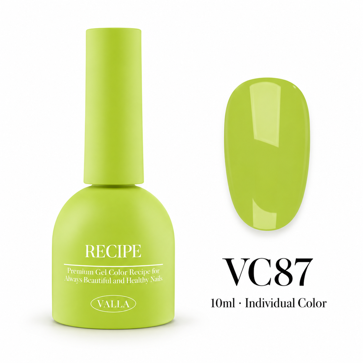 VALLA VC87 bottle and color swatch — 10ml individual color