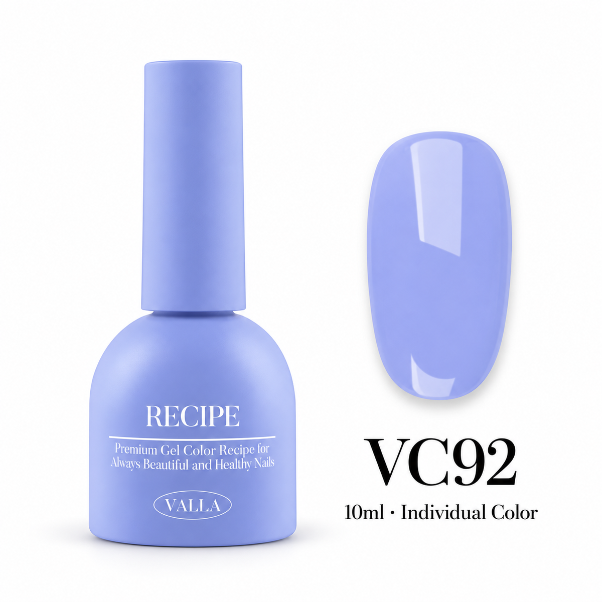 VALLA VC92 bottle and color swatch — 10ml individual color
