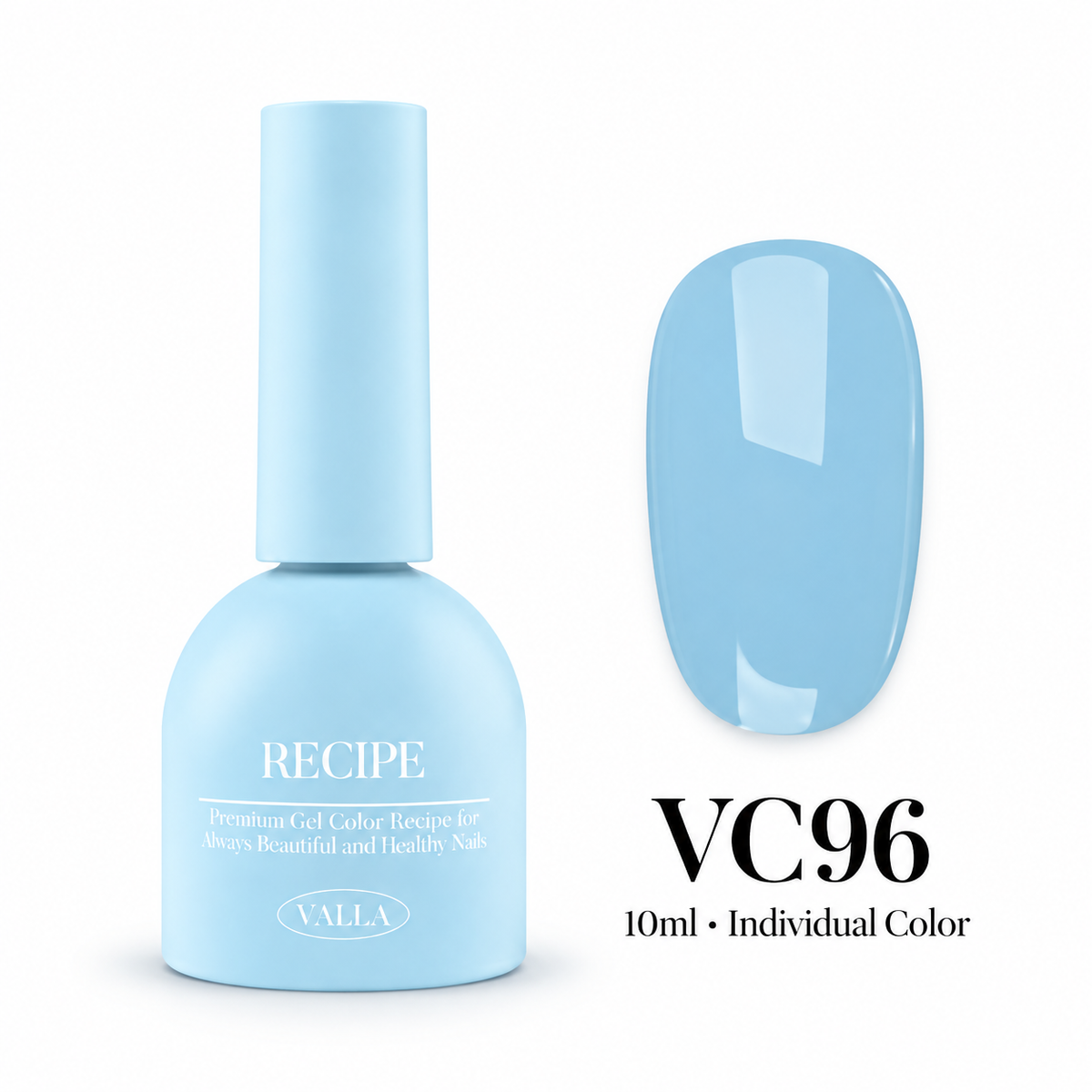 VALLA VC96 bottle and color swatch — 10ml individual color