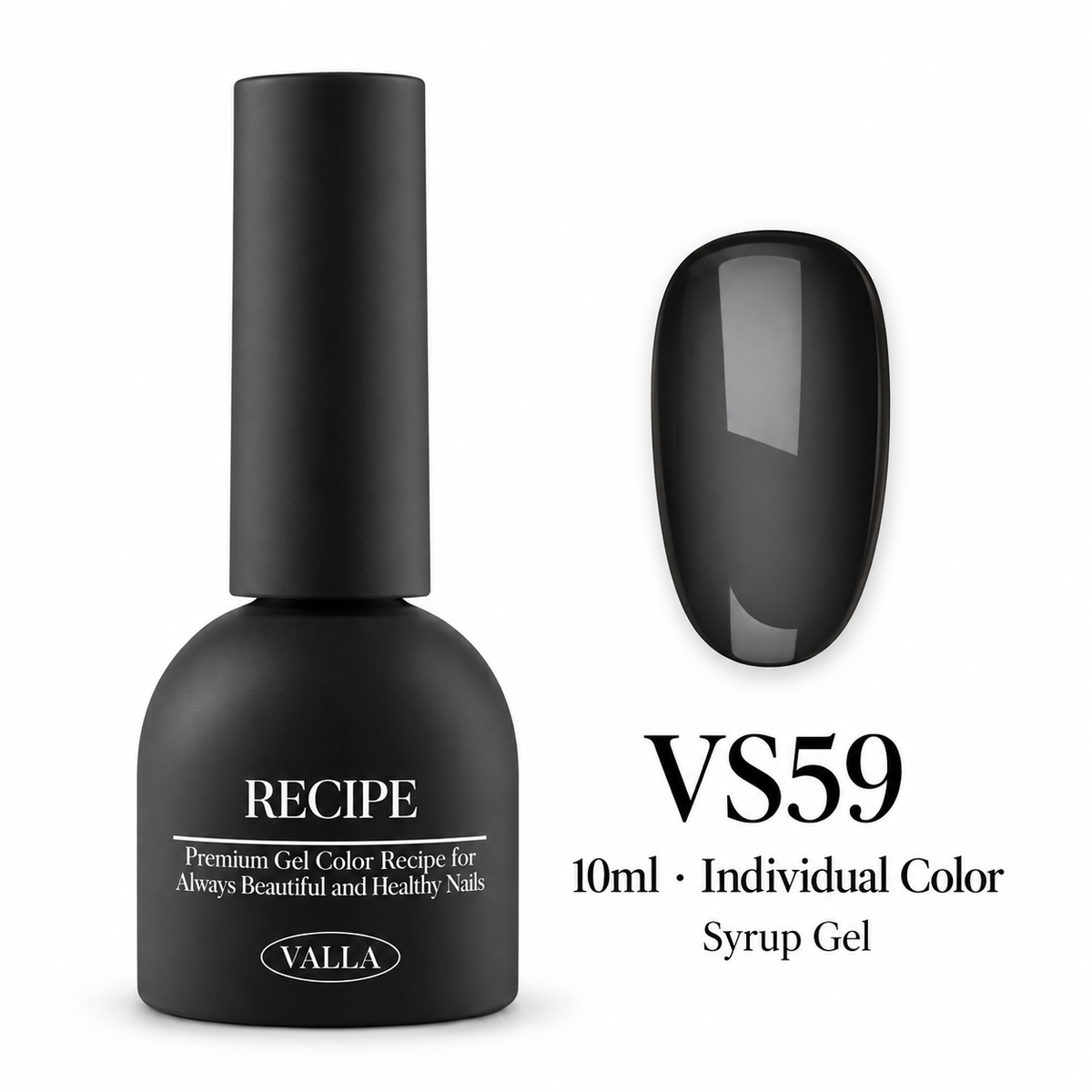 VALLA VS59 syrup gel bottle and color swatch, 10ml individual color