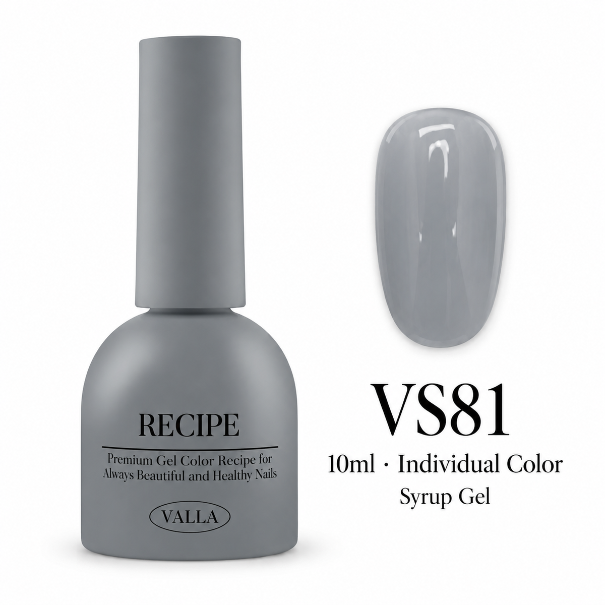 VALLA VS81 syrup gel bottle and color swatch, 10ml individual color