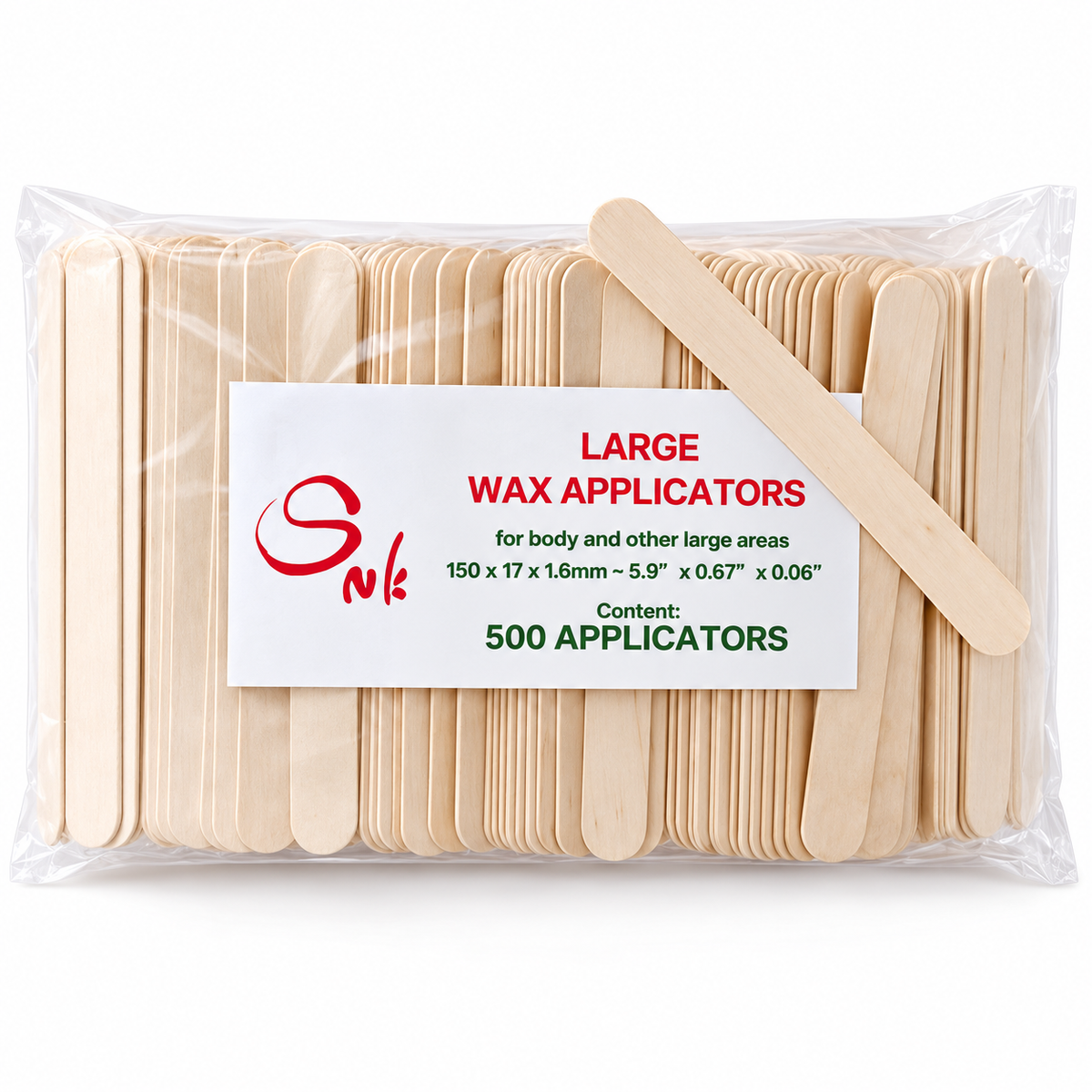 Large - Rounded wooden wax applicators, 500-count pack shown