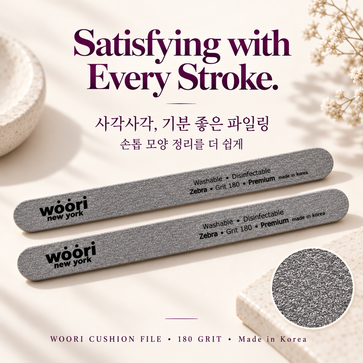 Woori cushion file — satisfying filing and easy nail shaping