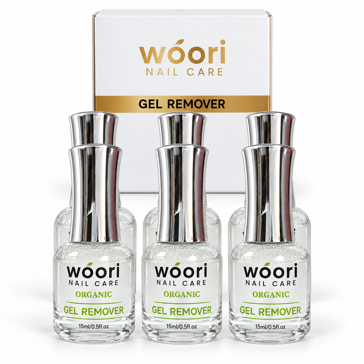Woori Gel Remover box with six 15 ml bottles