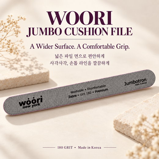 Woori Jumbo Cushion File 180 grit — wider surface and comfortable grip