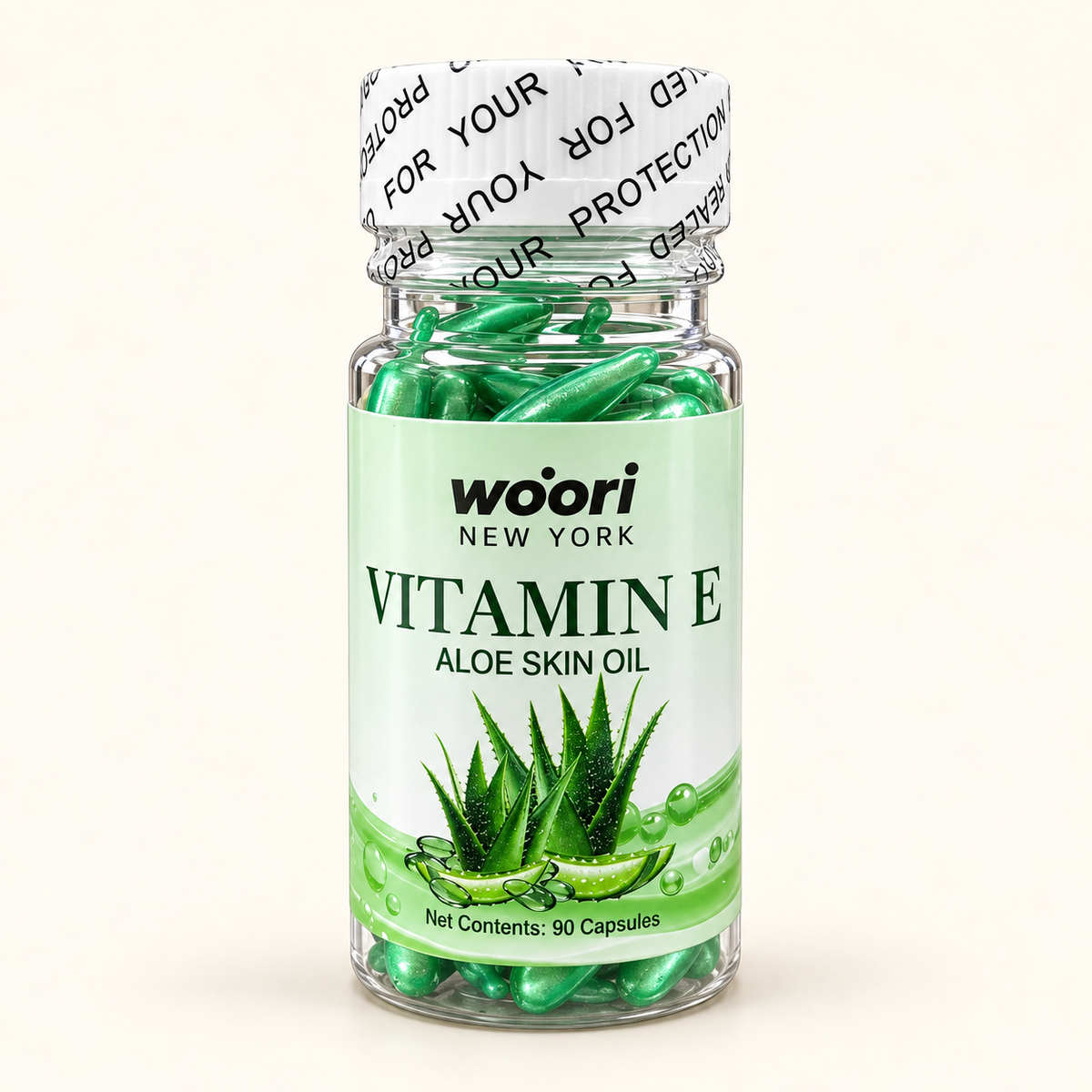 Woori New York Vitamin E aloe Skin Oil — 90 capsules