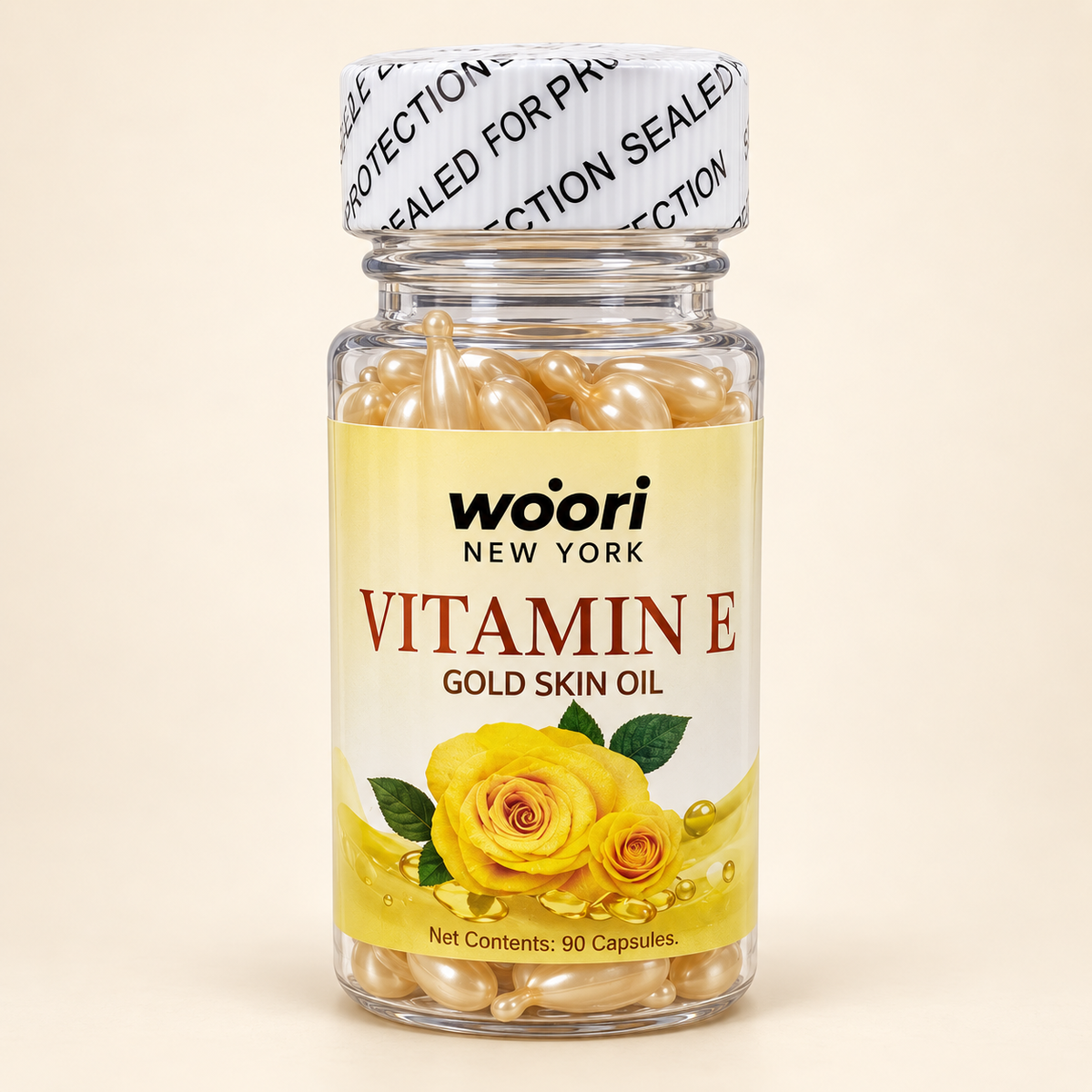 Woori New York Vitamin E gold Skin Oil — 90 capsules