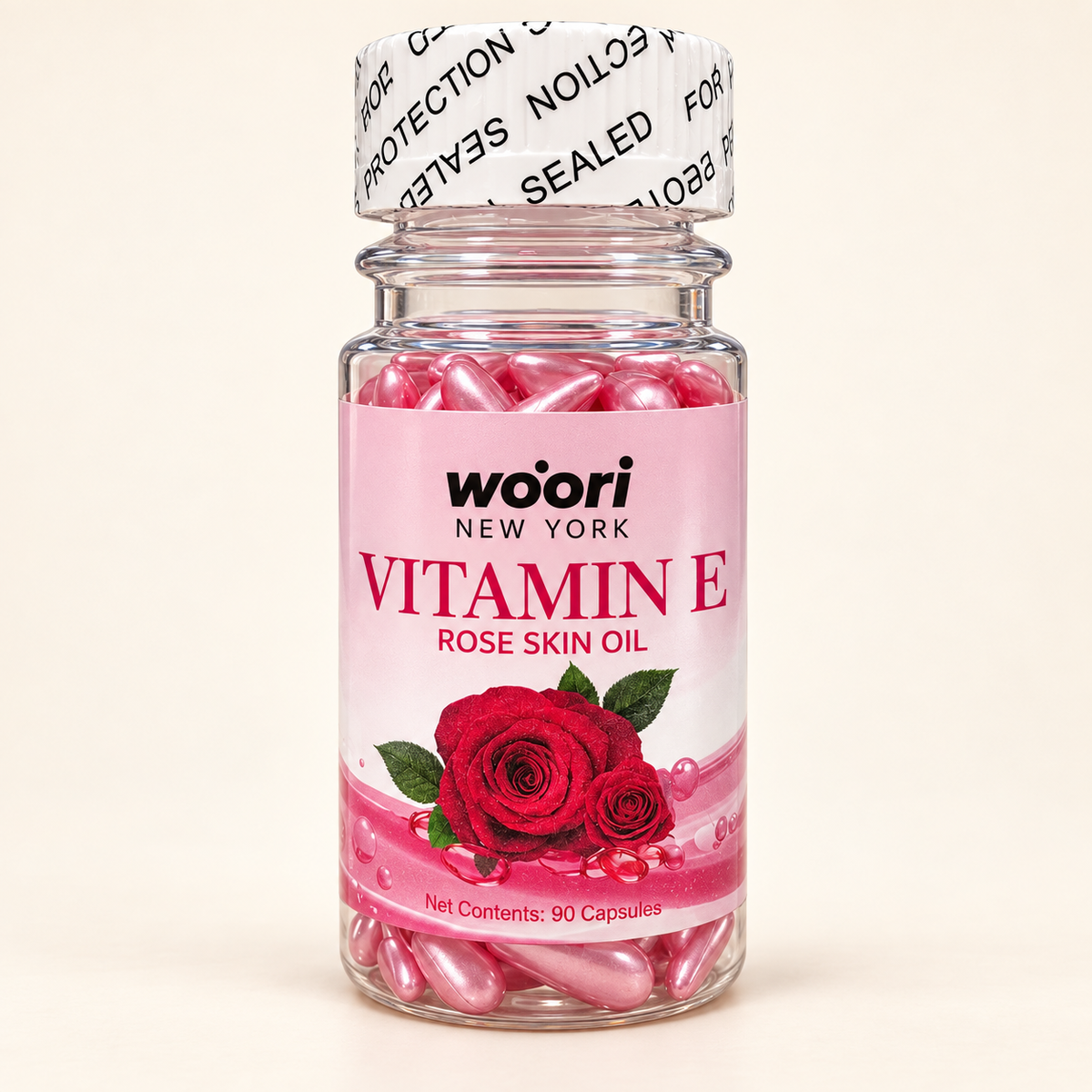 Woori New York Vitamin E rose Skin Oil — 90 capsules