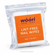 Woori Lint-Free Nail Wipes 200 Count — packaging illustration