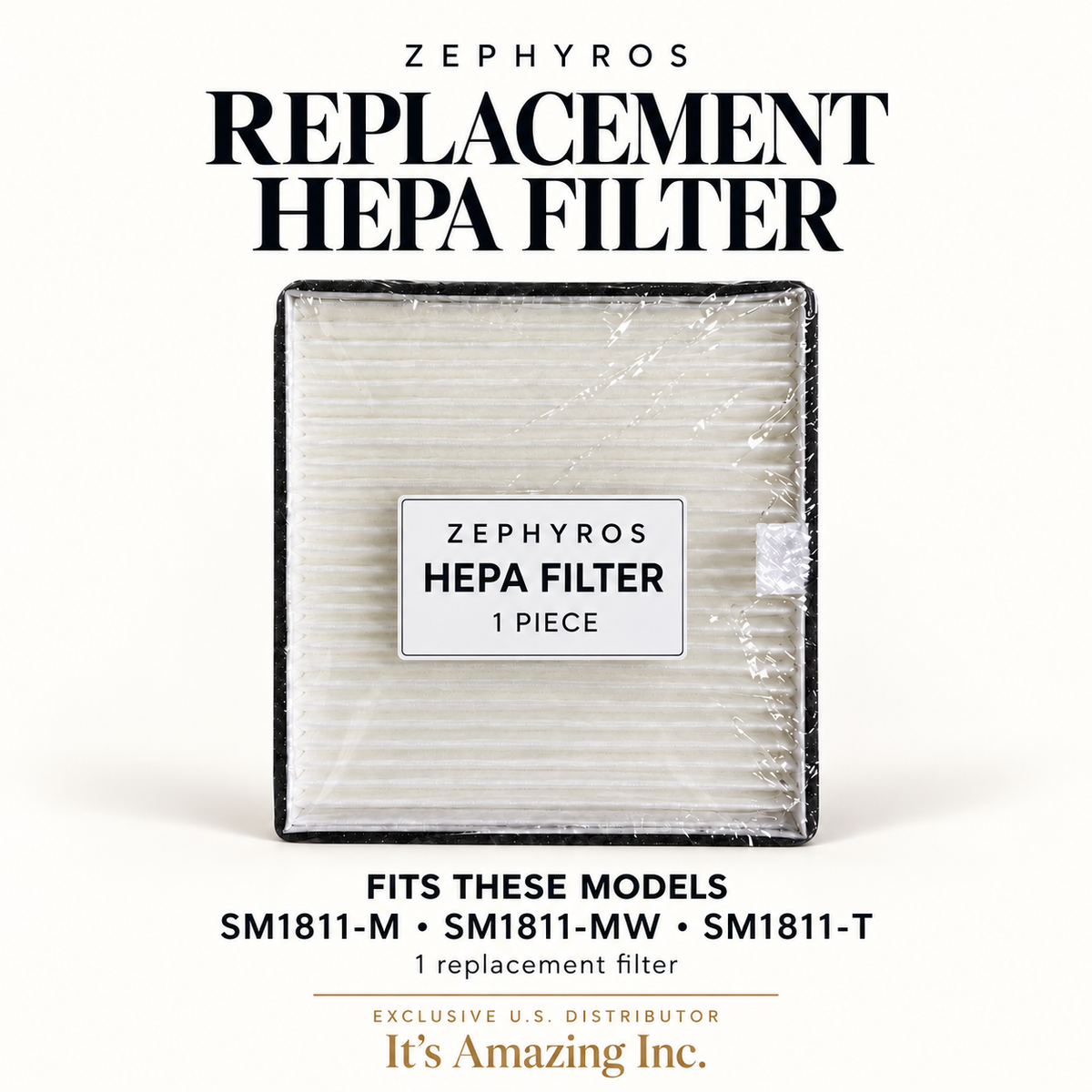 Zephyros replacement HEPA filter for SM1811-M, SM1811-MW and SM1811-T — 1 piece — It’s Amazing Inc.