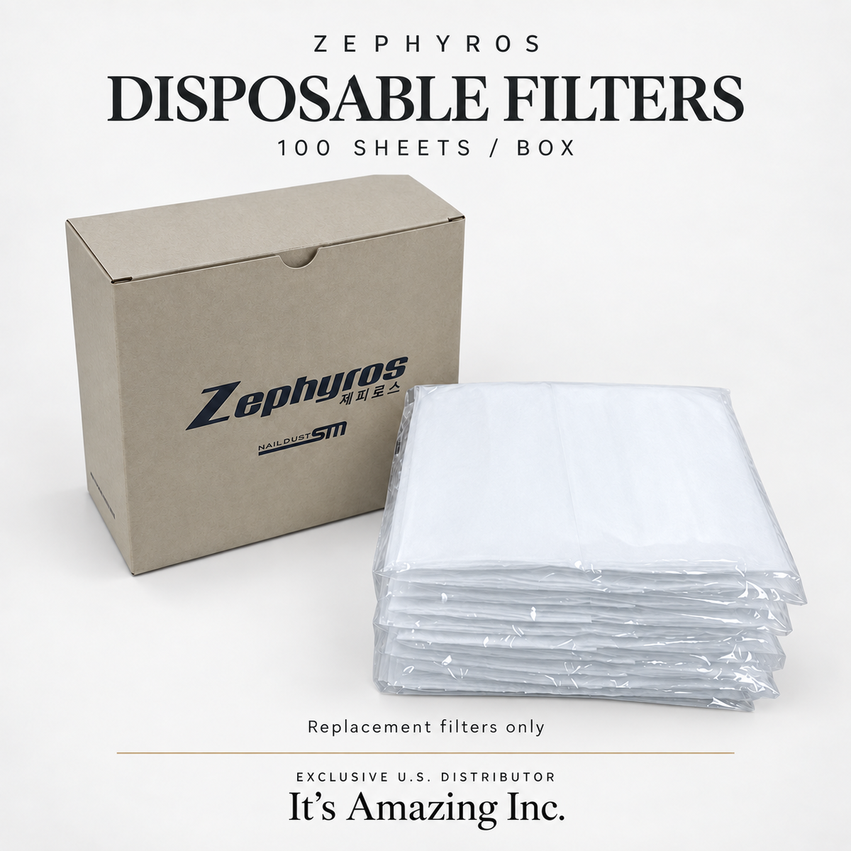 Zephyros disposable outer filter sheets, 100 sheets per box — It’s Amazing Inc.