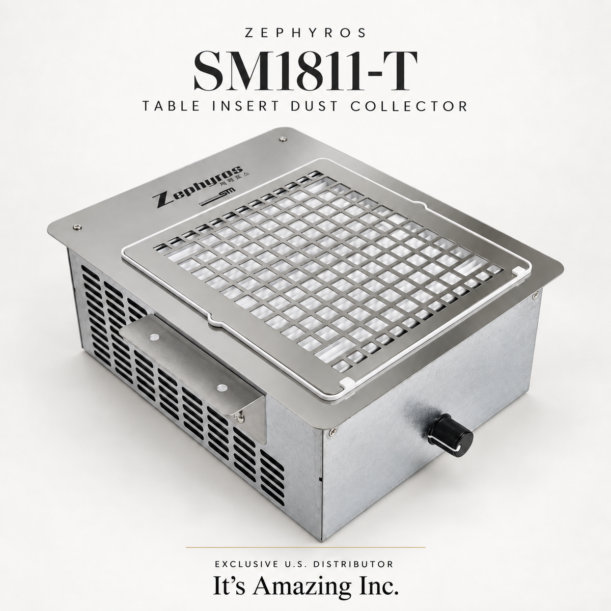 Zephyros SM1811-T table insert nail dust collector, silver — It’s Amazing Inc.