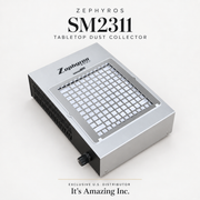 Zephyros SM2311 tabletop nail dust collector, silver — Exclusive U.S. Distributor, It’s Amazing Inc.